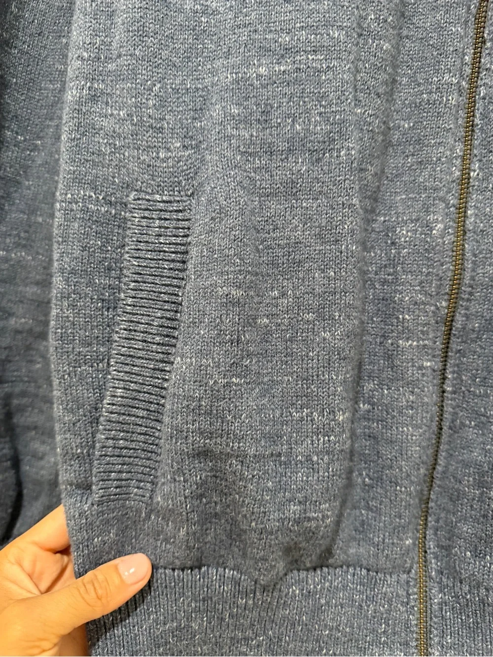 Banana Republic Men’s Heathered Blue Full-Zip Sweater Jacket